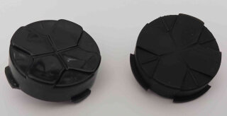 Broken d-pad on the left, 3D printed d-pad on the right.