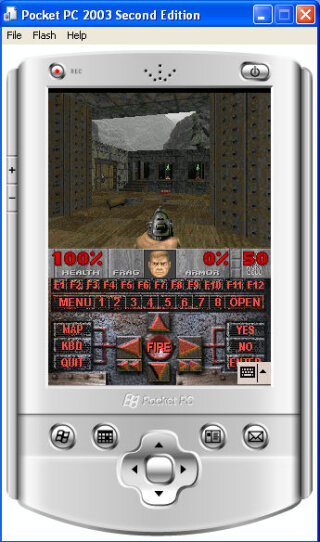 E4M1: Hell Beneath in the Pocket PC 2003 emulator.