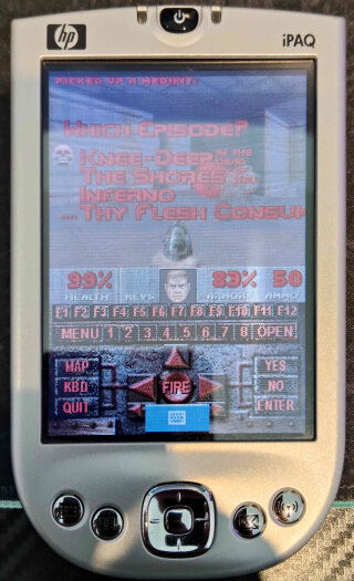 The episode menu on the iPAQ with Thy Flesh Consumed.