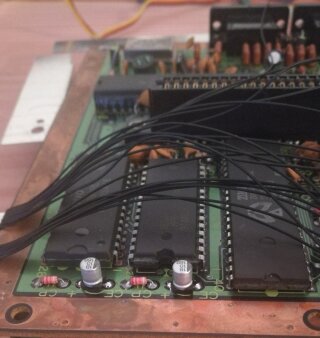 Wiring on the top side of the Master System II